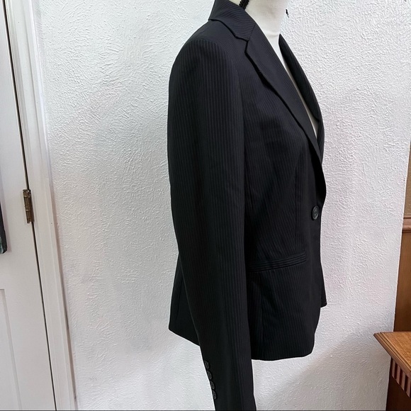 Ann Taylor blue pin stripe wool blazer - Picture 8 of 11